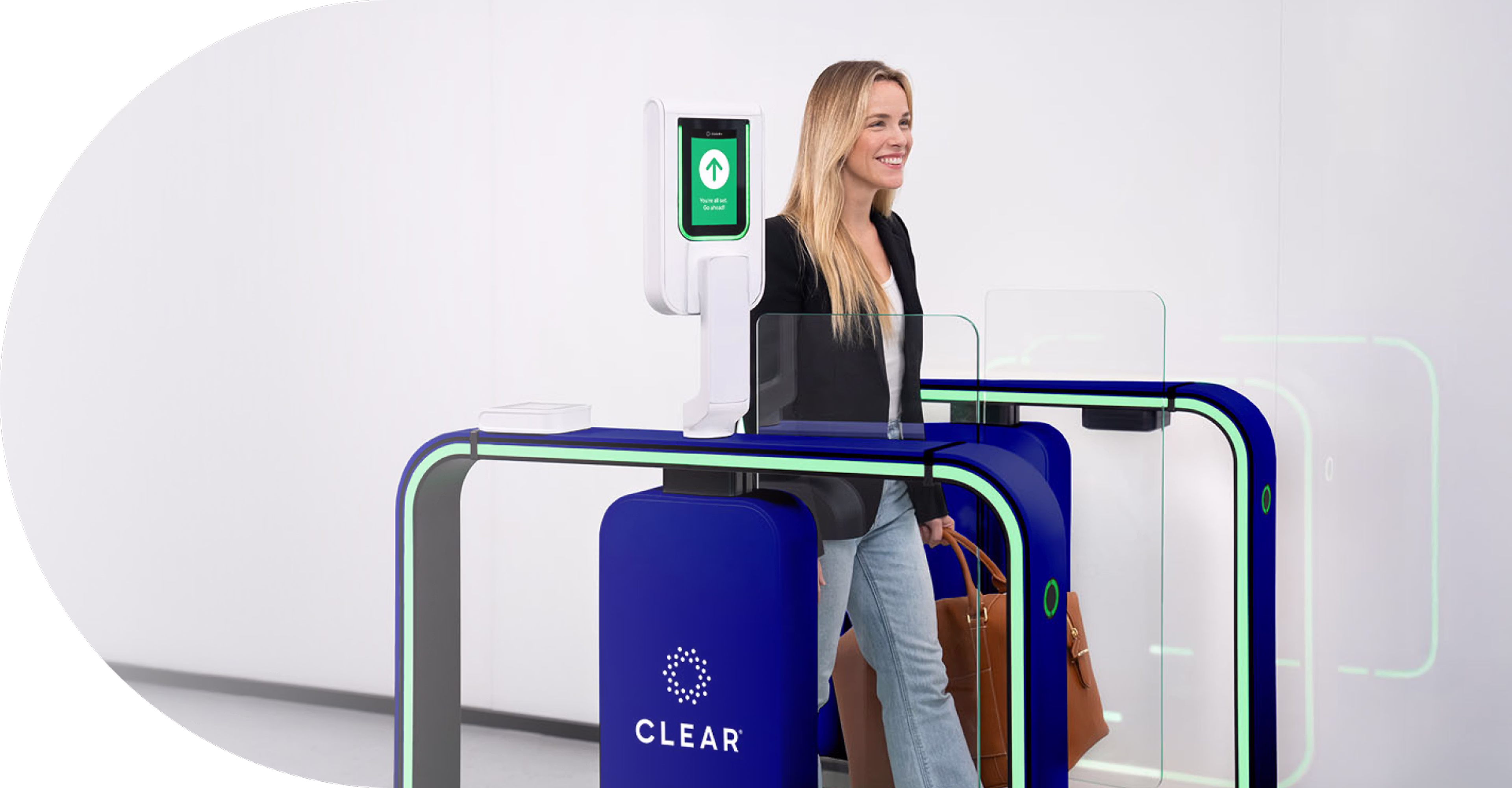 Woman walking through CLEAR eGate