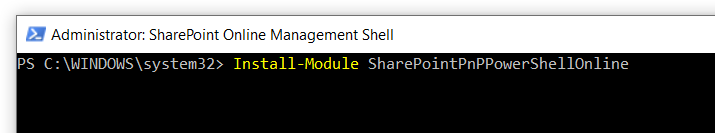 Installing PnP in management shell