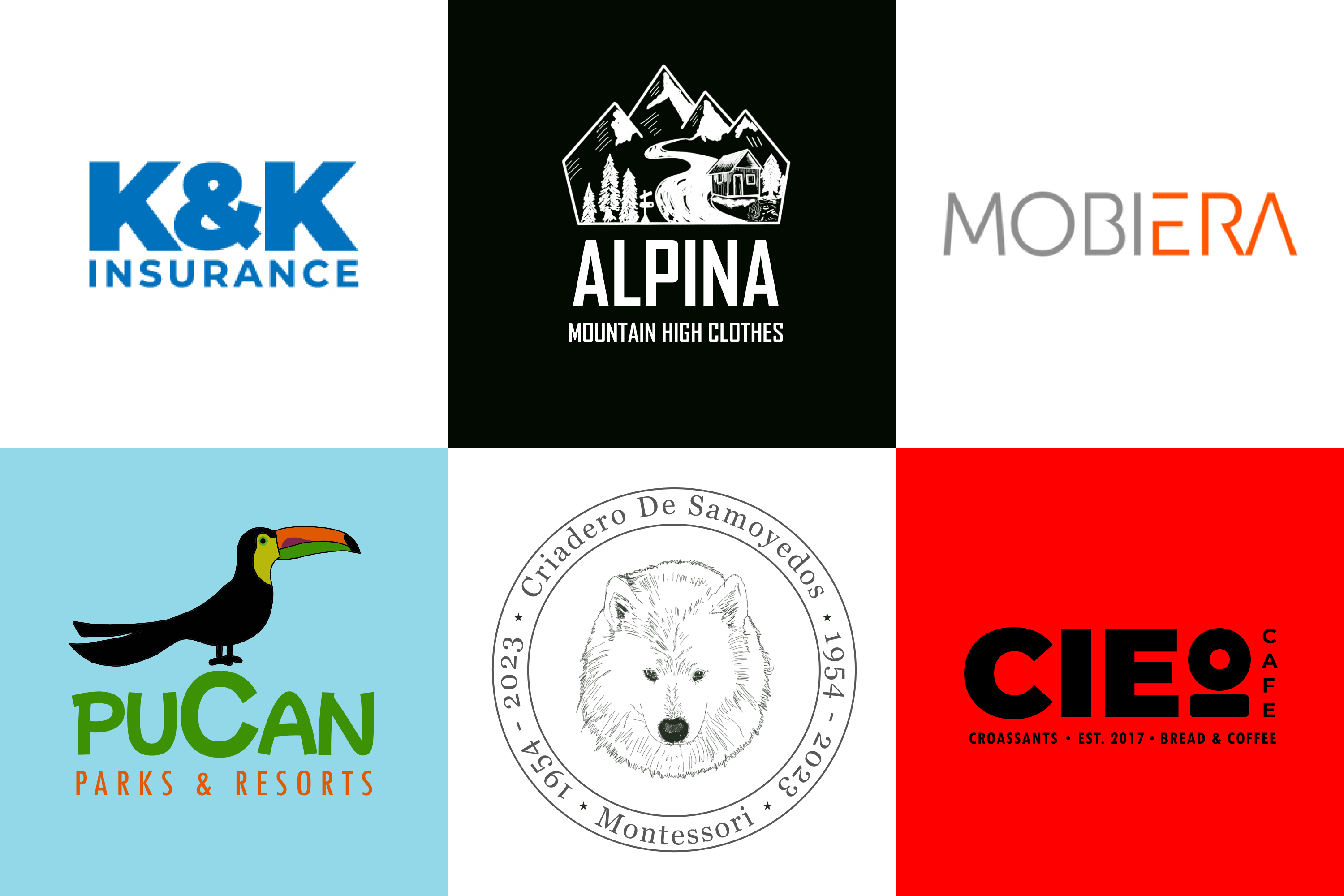 showcasing logos and my work