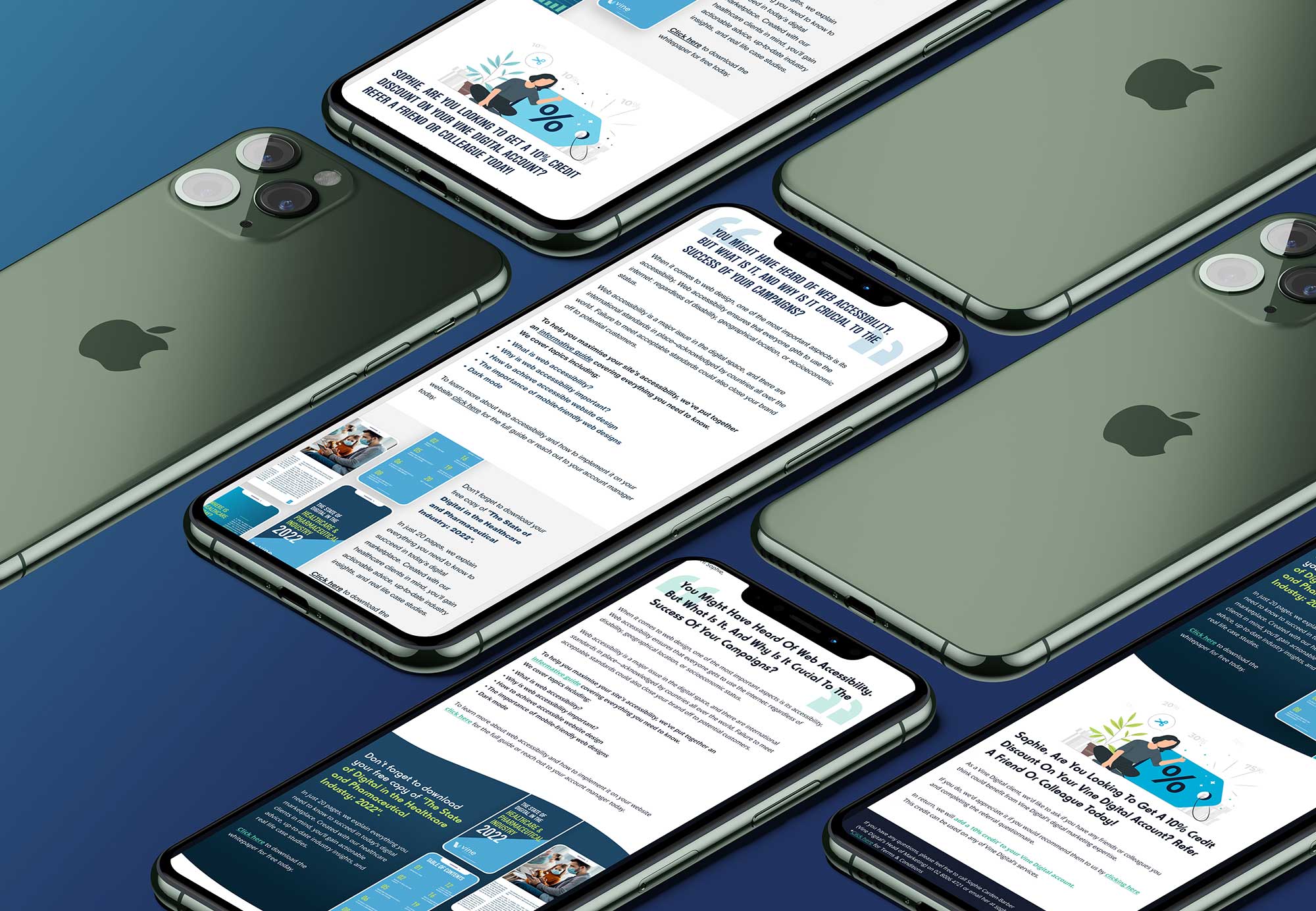 Mobile mockup for a newsletter design