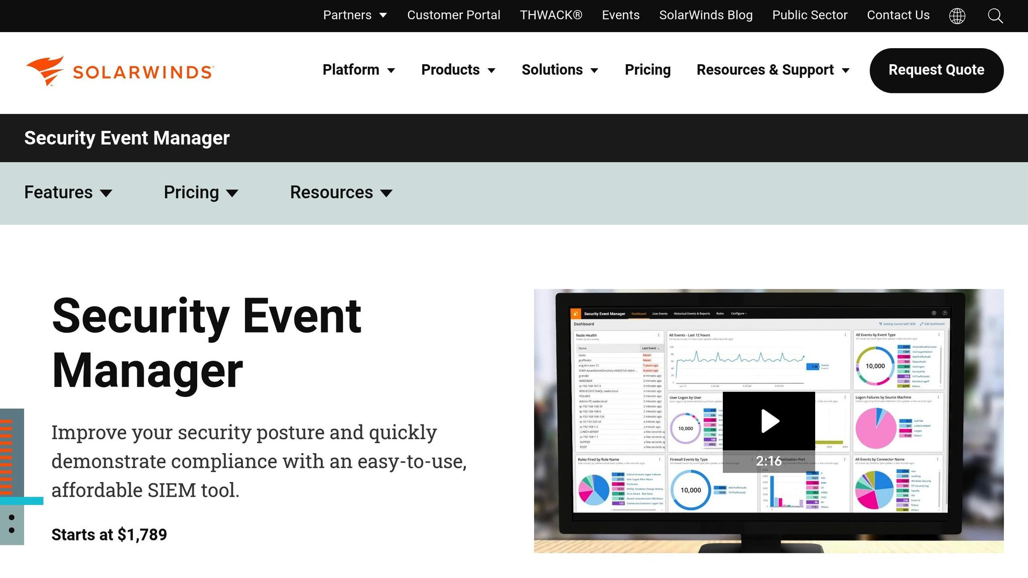 SolarWinds Security Event Manager