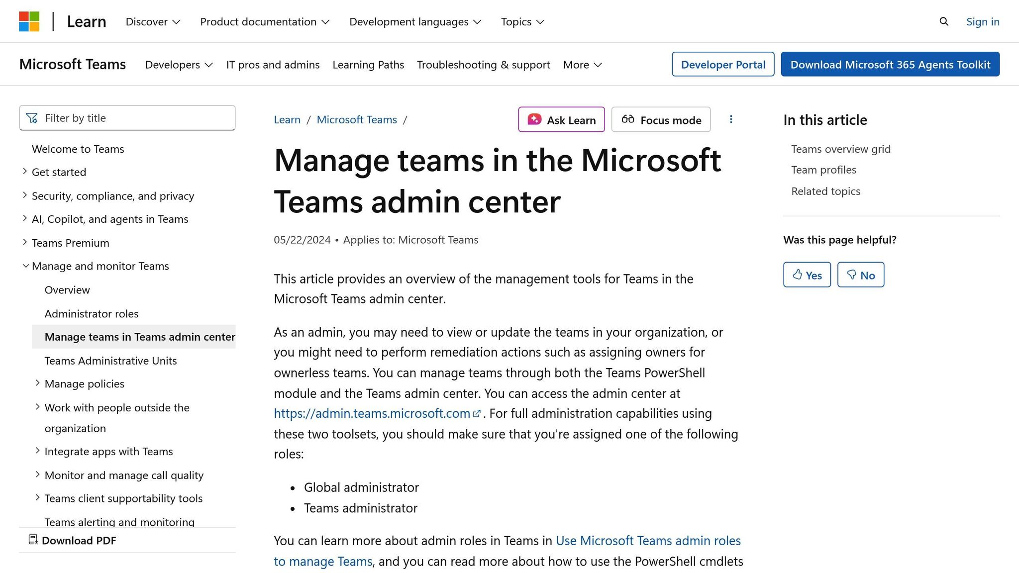 Microsoft Teams Admin Center