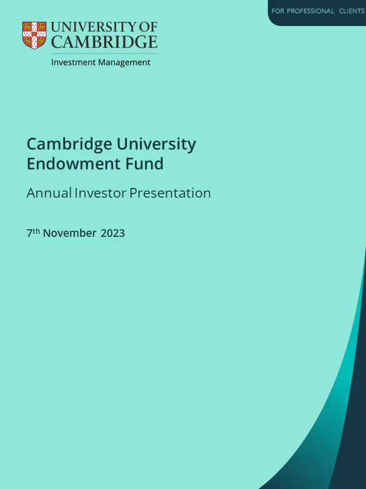 CUEF Annual Investor Presentation November 2023