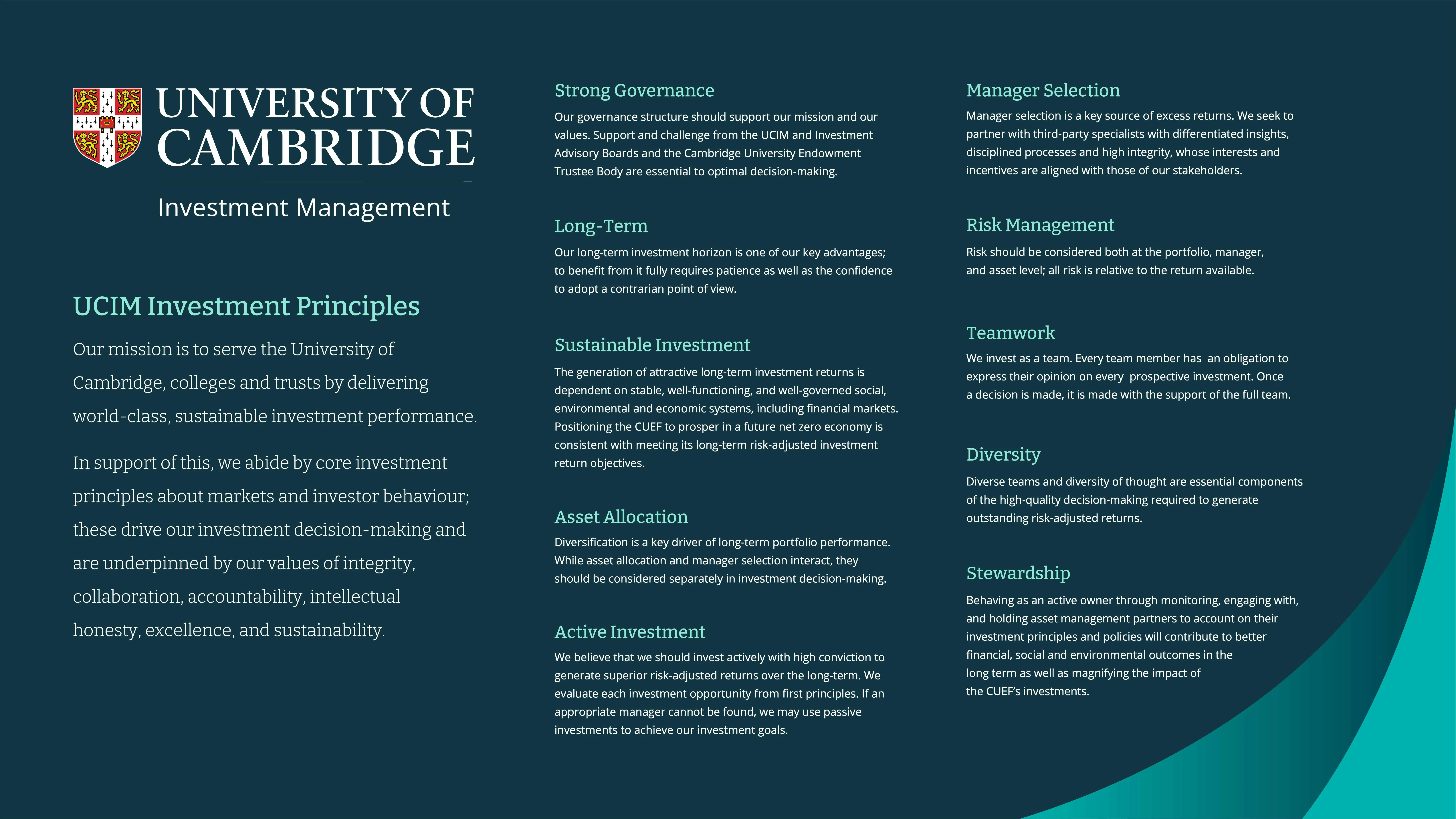 UCIM Investment Principles