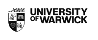 A black and white photo of the university of warwick logo.