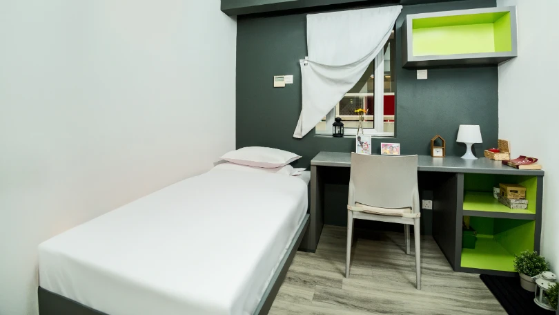 Before refurbishment at the standard single room