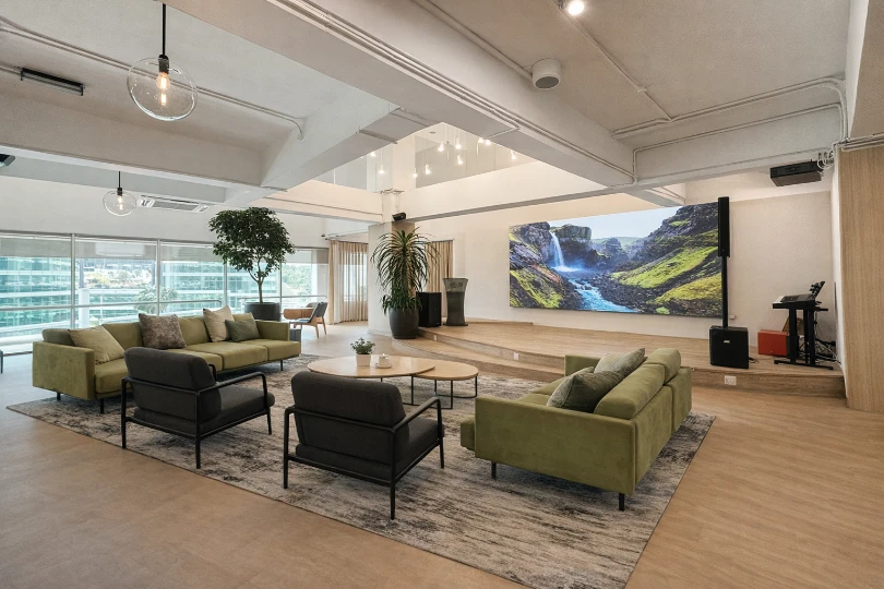 After refurbishment inside the U Lounge