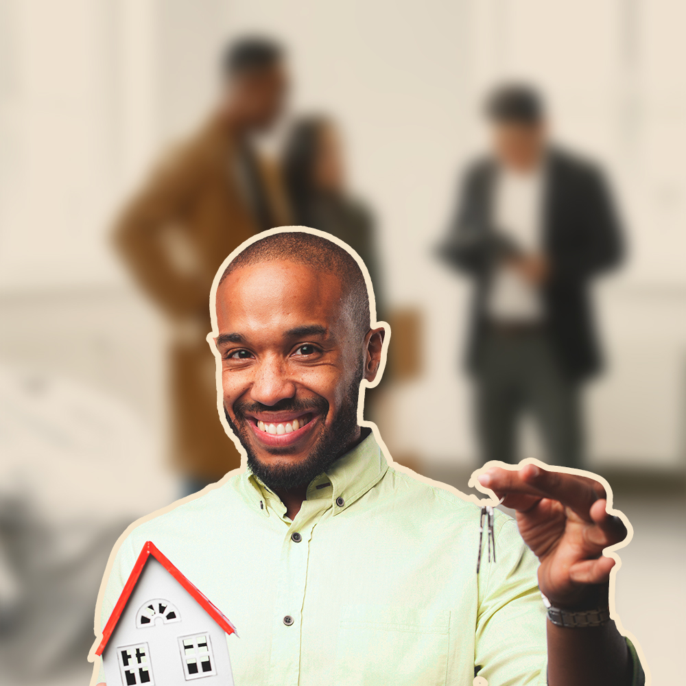 Image of a man with house key