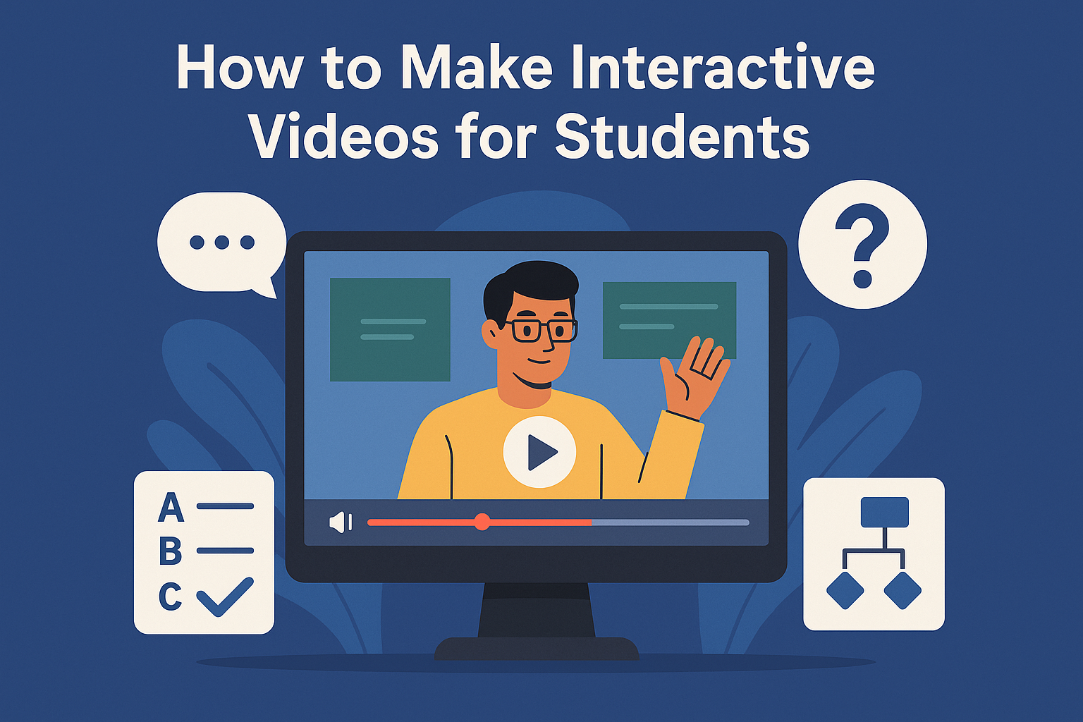 Interactive Video key features like quizzes, clickable choices, and real-time engagement tools