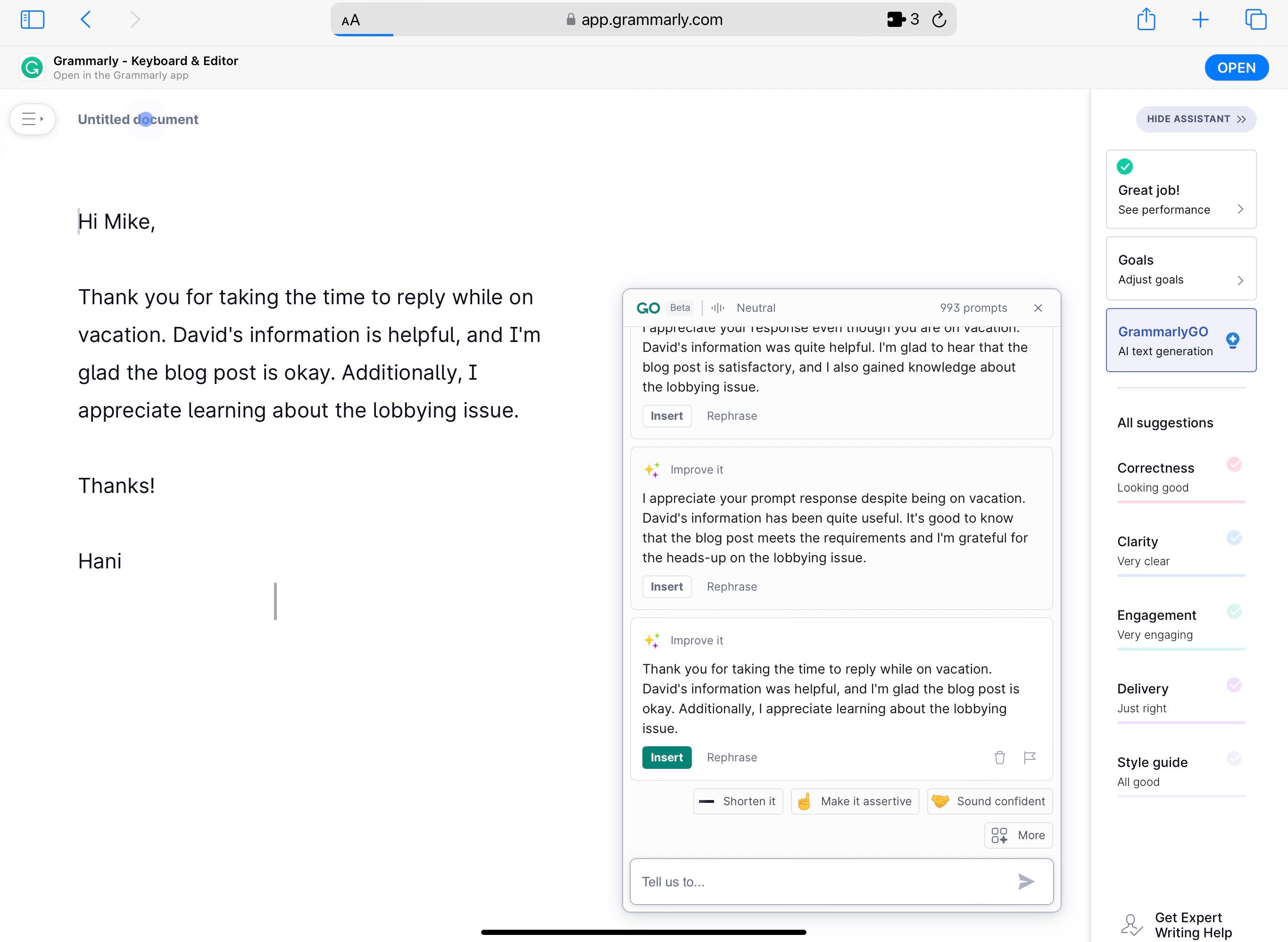 GrammarlyGO Is a Helpful Writing Tool: It Can Generate Text and Improve Your Writing