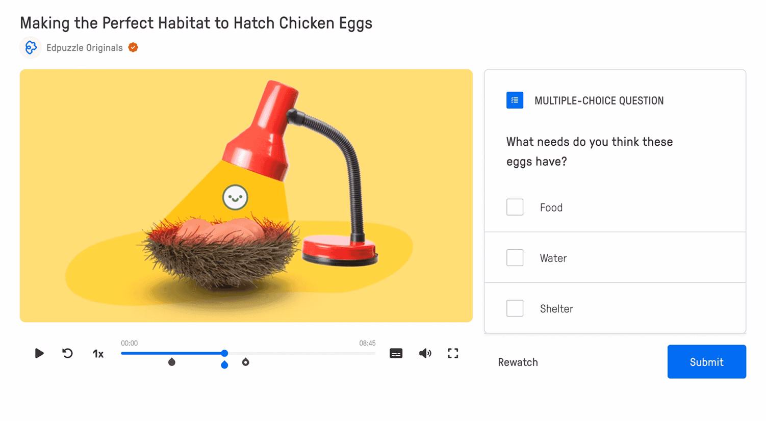 Edpuzzle’s teacher and designer dashboard showing video locking compliance and learner analytics tracking.