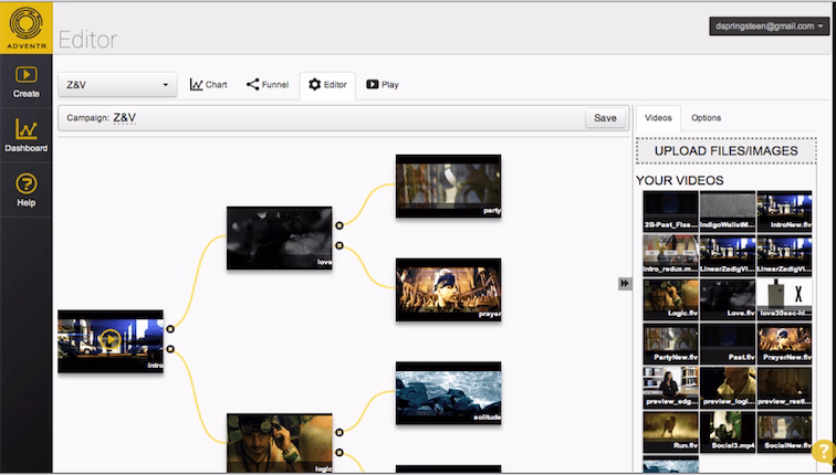 Adventr interactive video platform showcasing branching story paths, viewer decision points, non-linear navigation, and immersive video experiences.