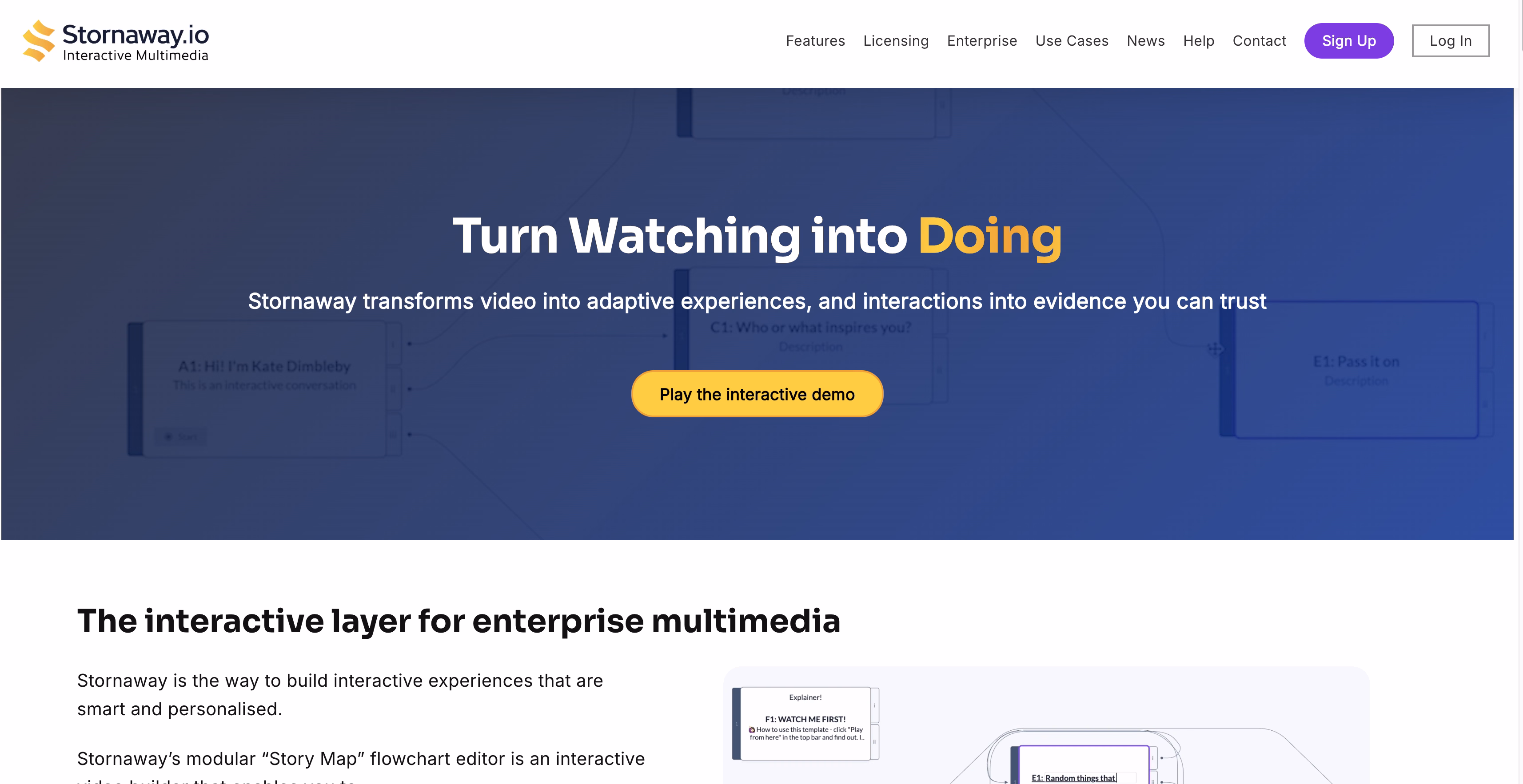 Stornaway interactive video platform for building branching stories with a visual story map