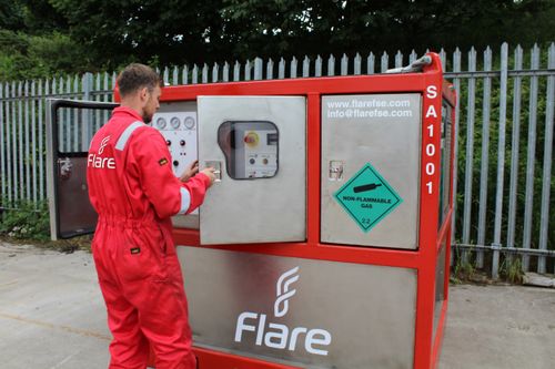 Flare - men working offshore fire safety