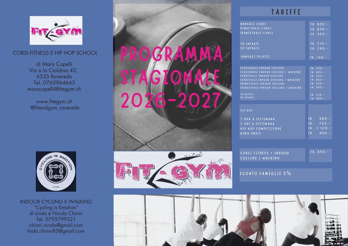 tariffe fit&gym 2026-2027