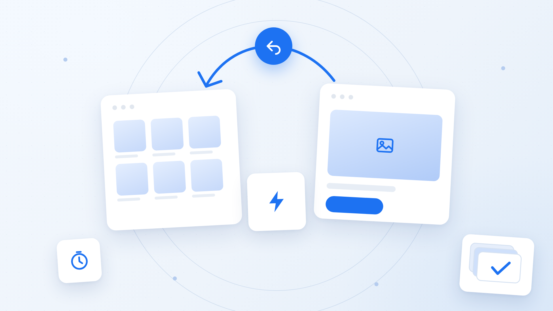 Nostra editorial graphic on Shopify bfcache: a back arrow returning instantly from a product page to a collection page restored from a cached snapshot.