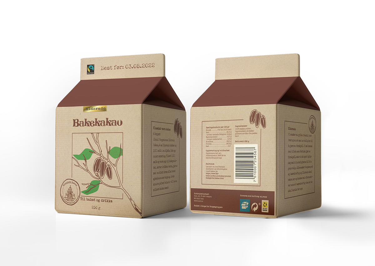 Mockup av produktet bakekakao