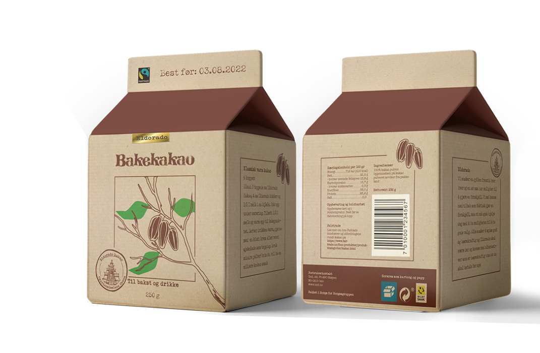 Mockup av bakakao kartong