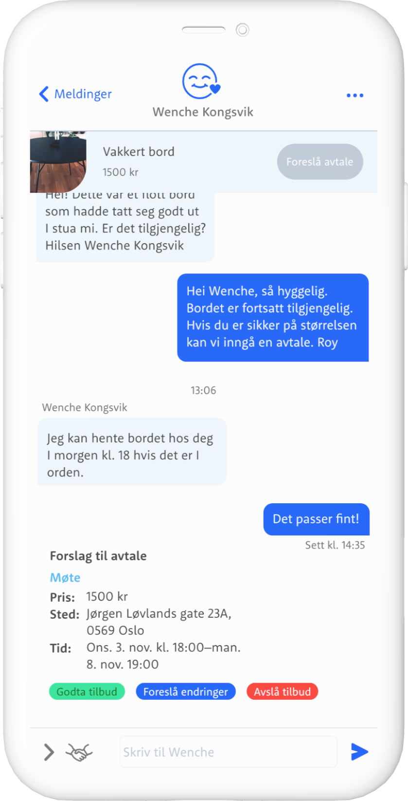 Mockup av avventende side