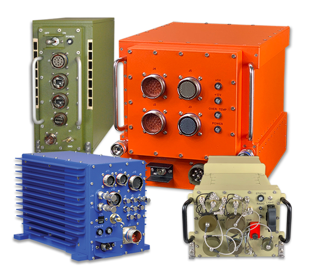Selection of deployed rugged chassis and ATRs designed by Elma Electronic.