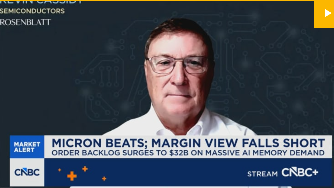 Rosenblatt Securities analyst Kevin Cassidy discusses Micron’s Q4 results and the global outlook for memory chip demand.
