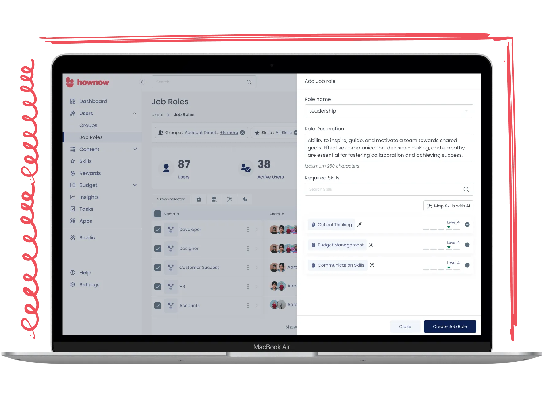 HowNow AI Skills Graph mapping employee skills to learning resources, internal experts, and personalised upskilling pathways for intelligent workforce development.