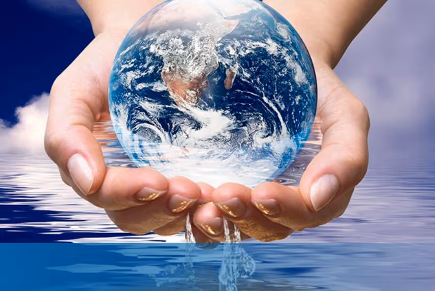 water world in a hand