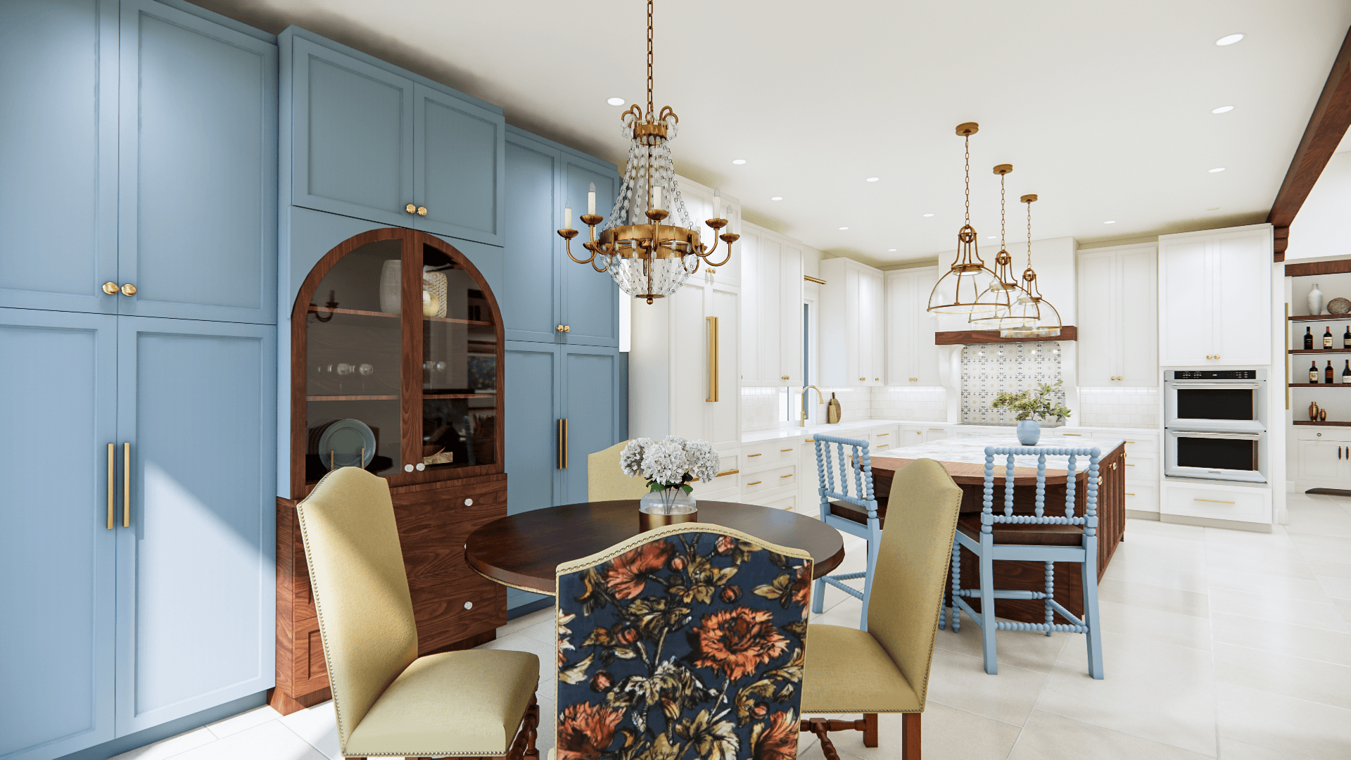 Kitchen and dining rendering | Seacoast, New Hampshire Interior Design