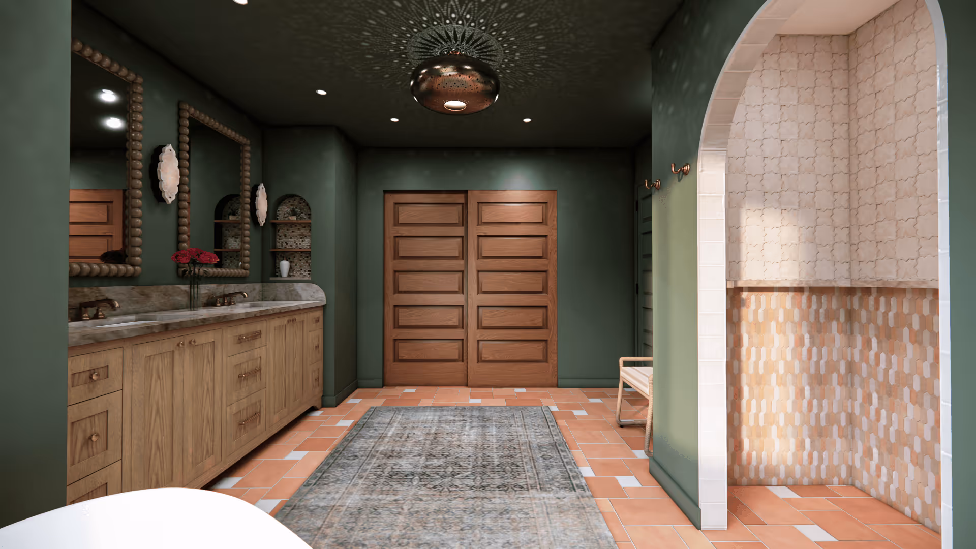 Bathroom remodel, bold green | Palm Desert, CA