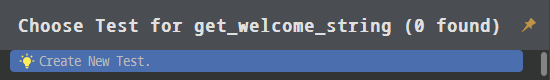 PyCharm - choose the test to visit or create a new one