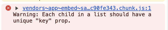 uniqre key prop error