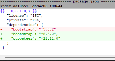 A screenshot of a record in package.json