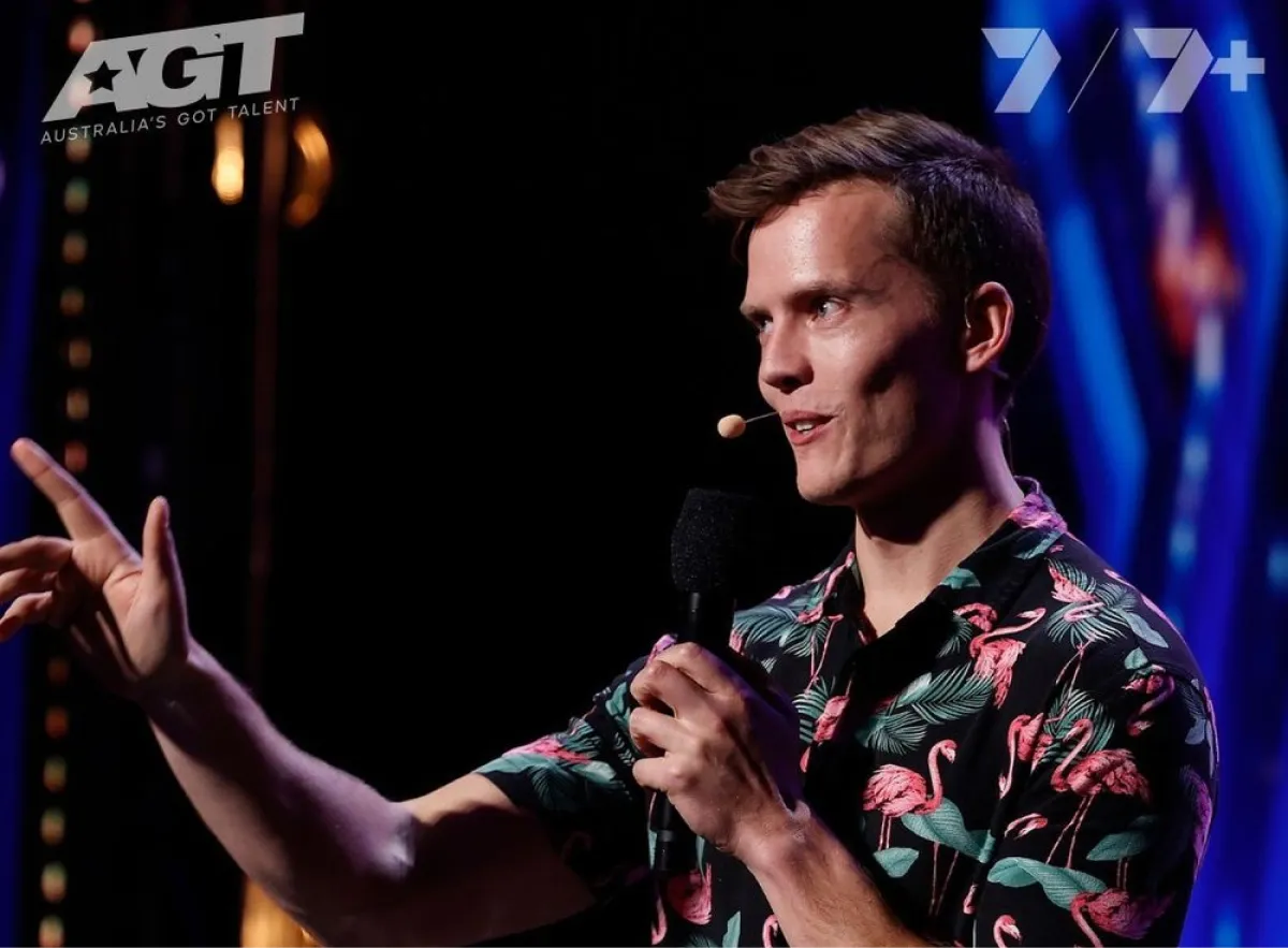 Mike on stage at Australia's Got Talent