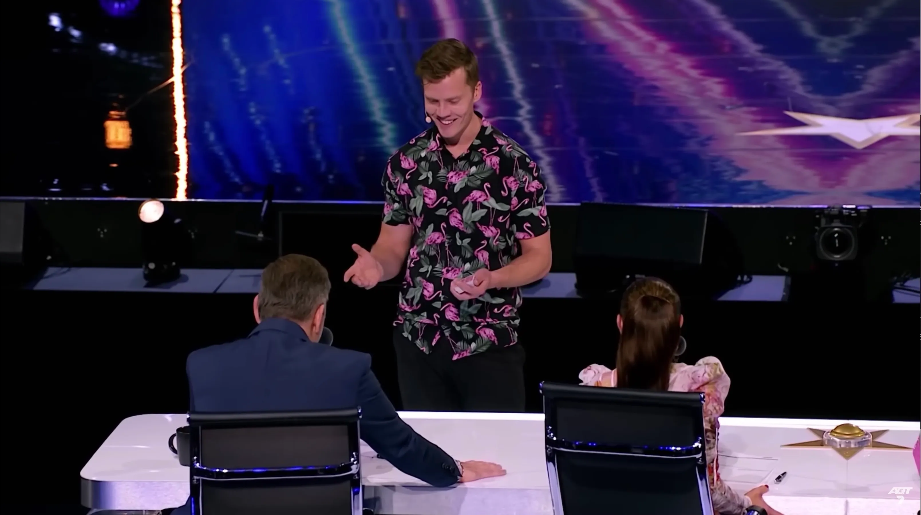 Mike on stage at Australia's Got Talent