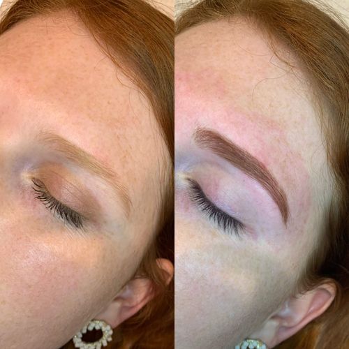Brow tint before and after image