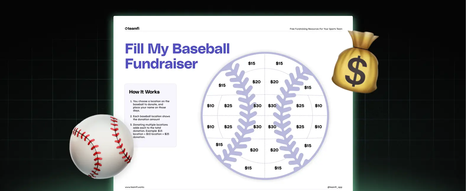 Free Fill My Baseball Fundraiser Template – Teamfi Blog: sports fundraising content, guides, freebies, and case studies.