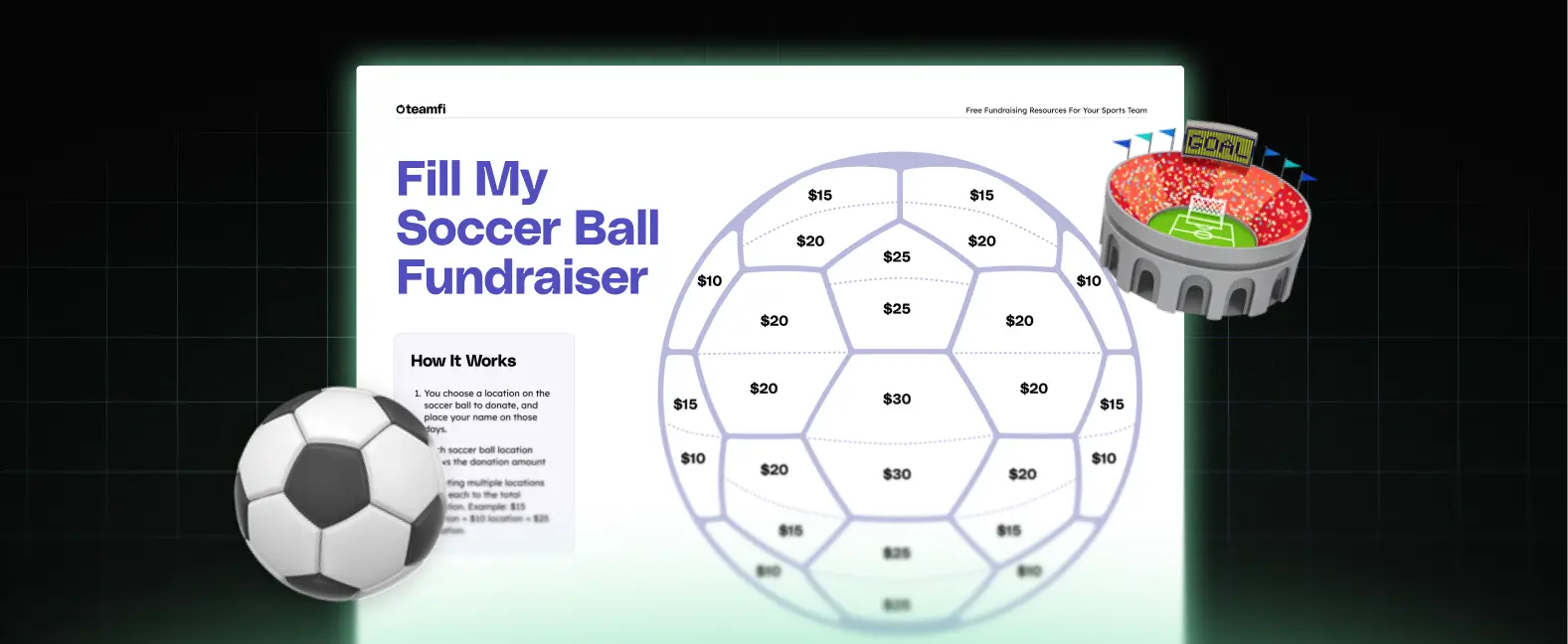 Free Fill My Soccer Ball Fundraiser Template – Teamfi Blog: sports fundraising content, guides, freebies, and case studies.