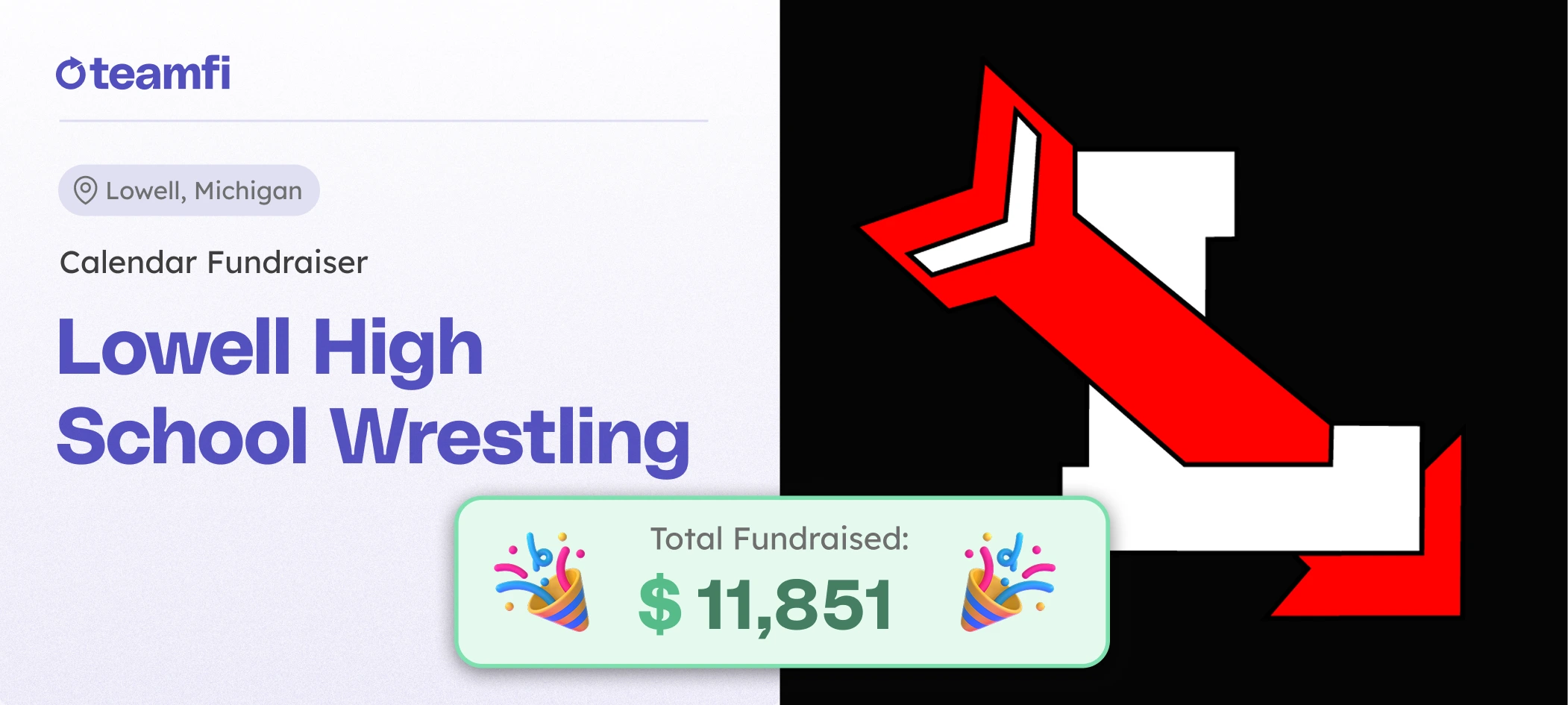 Lowell's wrestling fundraiser through Teamfi’s calendar product helped raise five figures.