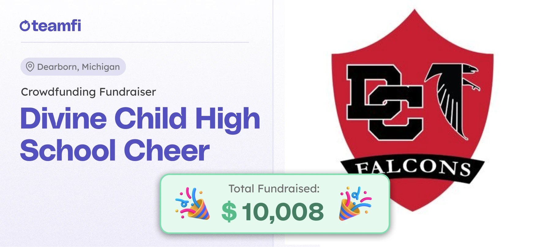 Dearborn Divine Child out of Michigan raised over $10,000 in donations over their Teamfi crowdfunding campaign in 2024.