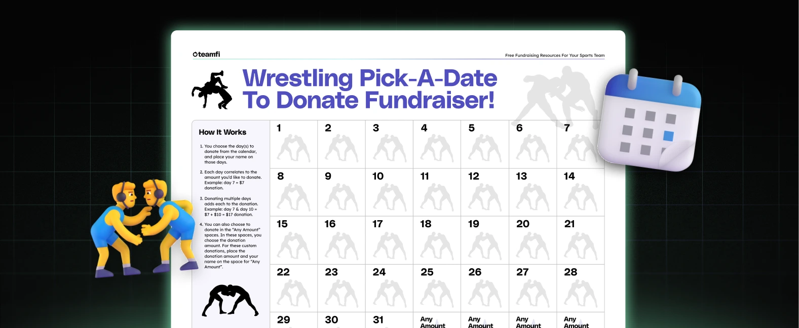 he Wrestling Calendar Fundraiser - Free Template To Raise Thousands – Teamfi Blog: sports fundraising content, guides, freebies, and case studies.