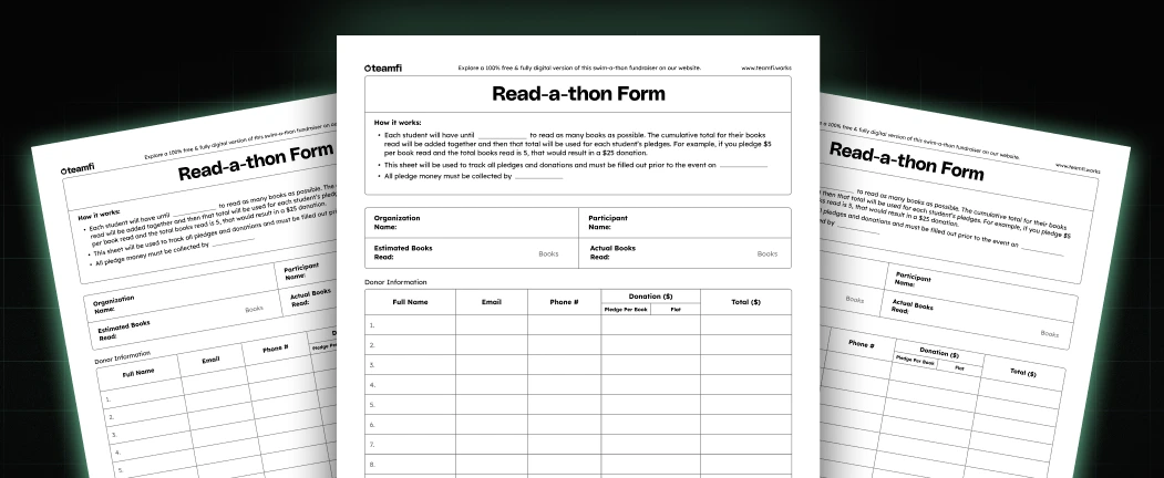 Free Read a Thon Fundraiser Template For Schools – Teamfi Blog: sports fundraising content, guides, freebies, and case studies.