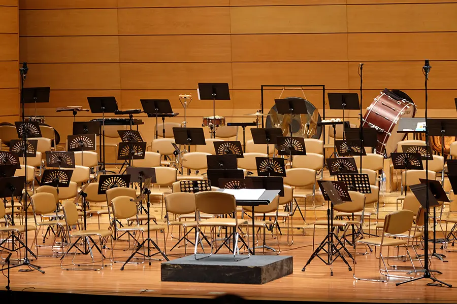 Orchestra fundraising allows for performances, like this is set up for here.