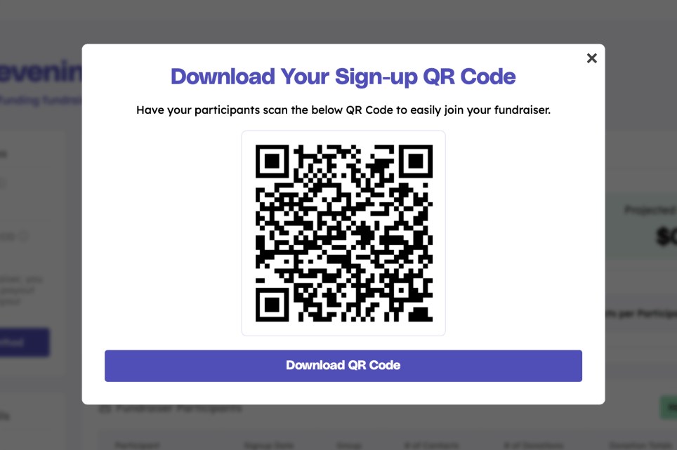 Teamfi QR Code Modal
