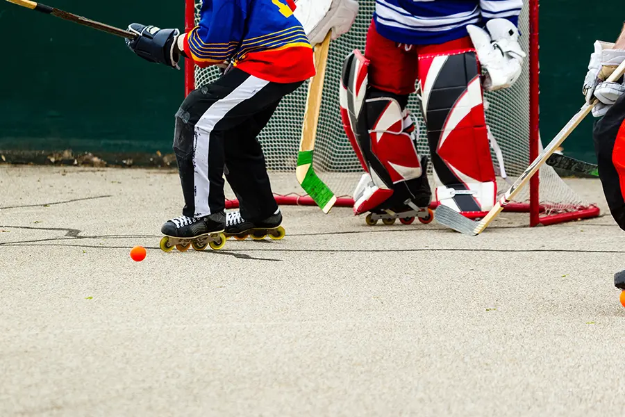Roller hockey game made possible through fundraising for hockey.