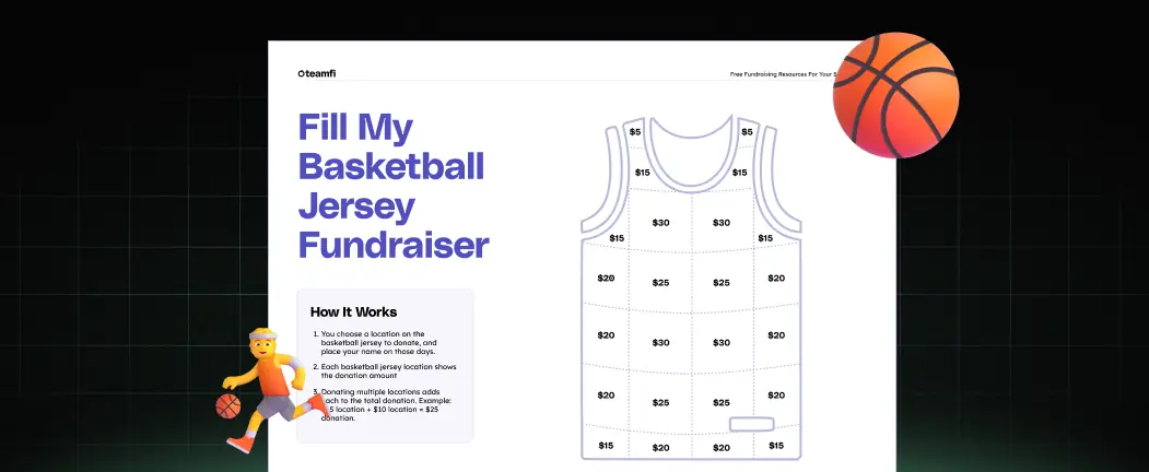 Fill My Basketball Jersey Fundraiser Template for Basketball Programs – Teamfi Blog: sports fundraising content, guides, freebies, and case studies.