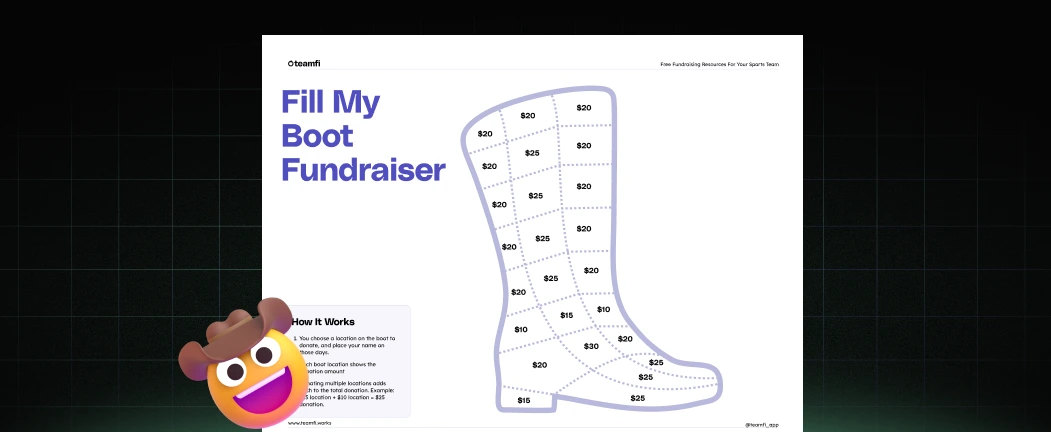 Free Fill My Boot Template for Drill Teams – Teamfi Blog: sports fundraising content, guides, freebies, and case studies.