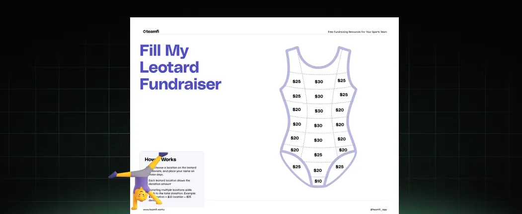 Free Fill My Leotard - Fundraising Template for Gymnasts – Teamfi Blog: sports fundraising content, guides, freebies, and case studies.