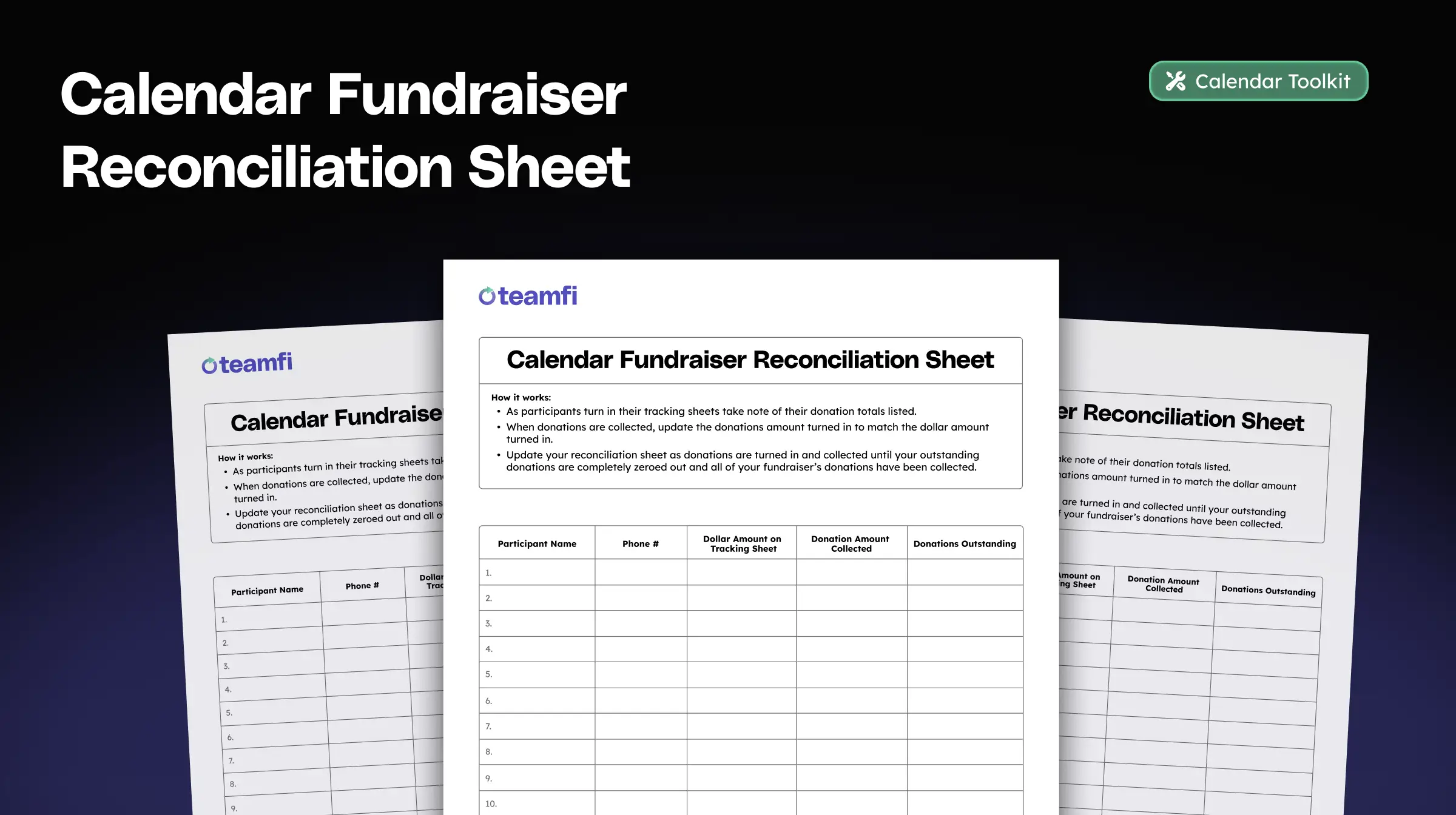 Pen and paper pick a date to donate fundraiser reconciliation sheet.