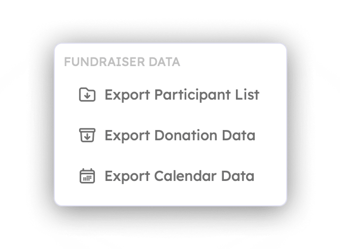 detailed csv reports fundraising feature for the Teamfi fundraising platform.