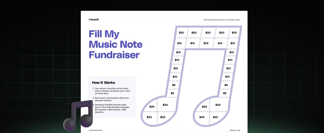Fill My Music Note - Free Fundraising Template for Bands and Choirs – Teamfi Blog: sports fundraising content, guides, freebies, and case studies.